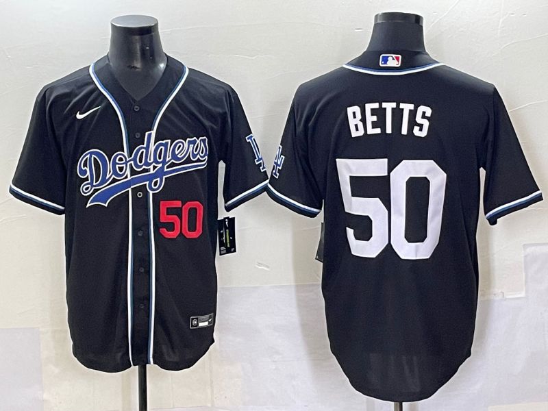 Men 2025 Los Angeles Dodgers #50 Betts Black Three generations Fashion Nike MLB Jersey style 7044->los angeles dodgers->MLB Jersey